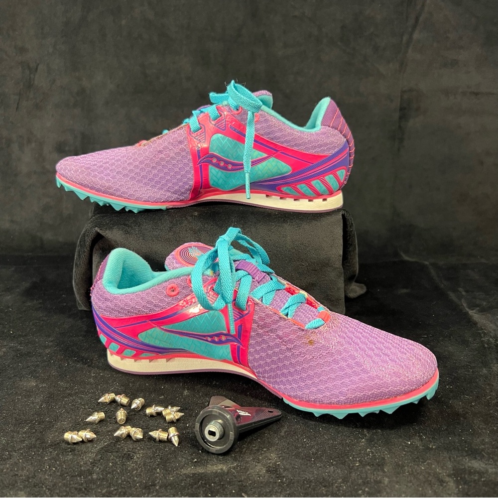 Saucony Velocity 5 Womens Spikes Track Running Racing Shoes Cleats Size 7